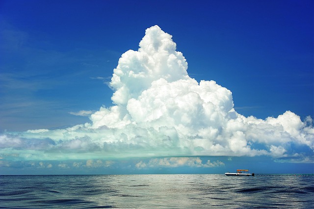 sea, horizon, cloudy, boat, sailing, seascape, ocean, sky, blue sky, cumulonimbus, skyline, scenery, scenic, idyllic, picturesque, sea, ocean, sky, sky, nature, sky, sky, sky