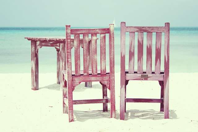 beach, chairs, sea, rest, aruba, nature, table, sandy beach, shore, seashore, wooden chairs, sand, seats, coast, tropical island, beach, chairs, chairs, table, table, table, table, table