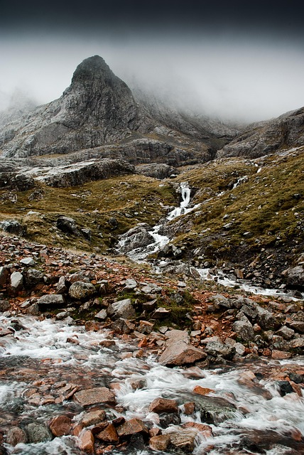 scotland, mountains, stream, rocks, rocky mountains, mountain landscape, fog, foggy, haze, mist, misty, nature, landscape, highlands, scotland, scotland, scotland, scotland, scotland, stream, landscape, highlands