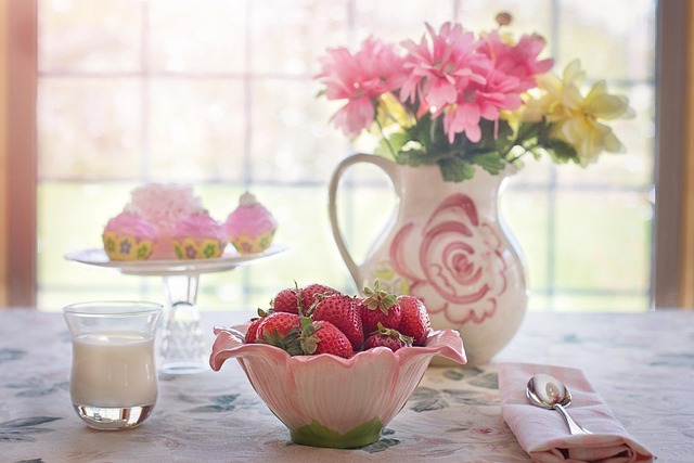 strawberries, bowl, summer, fruits, fresh, harvest, ripe, breakfast, table, dining table, nature, cream, still life, breakfast, breakfast, breakfast, table, table, table, table, table, dining table, still life, still life, still life