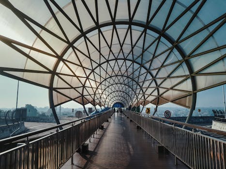 pedestrian bridge in the city